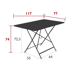 Fermob Table De Jardin Pliante En Acier Carbone- Bistro 9