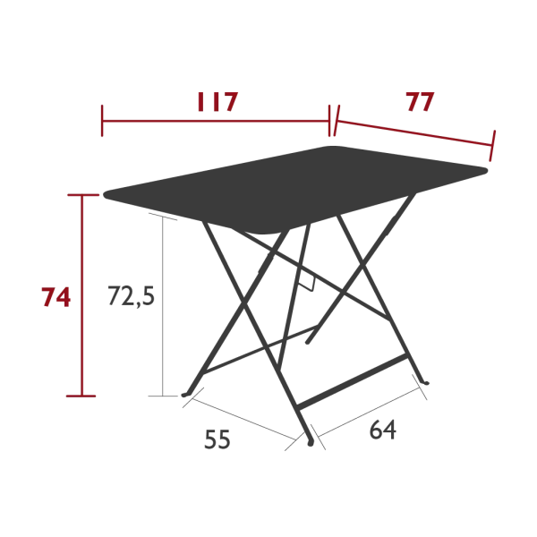 Fermob Table De Jardin Pliante En Acier Carbone- Bistro 4