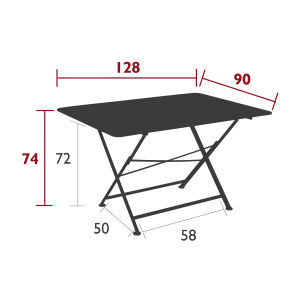 Fermob Table De Jardin Pliante En Acier Carbone 128x90cm – Cargo 9