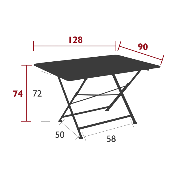 Fermob Table De Jardin Pliante En Acier Carbone 128x90cm – Cargo 4