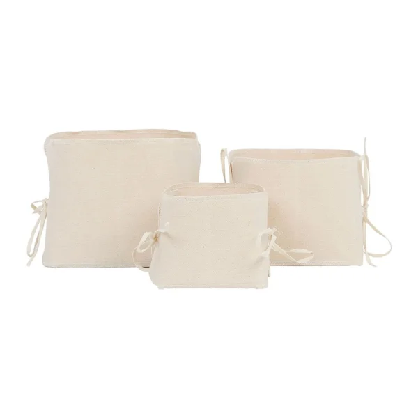 Comptoir De Famille Cache Pots X3 Naturel En Toile De Coton – Emelise 3