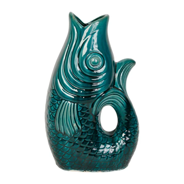 Côté Table Vase Poisson Mer Emeraude 24×16.5xh39.5cm Gres 1