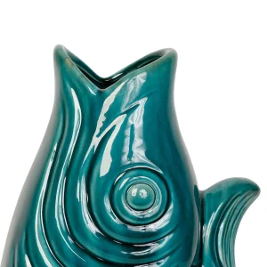 Côté Table Vase Poisson Mer Emeraude 24×16.5xh39.5cm Gres 8