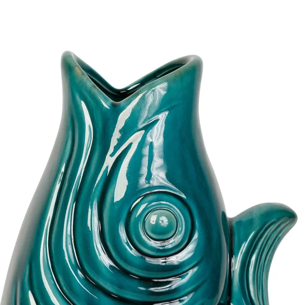 Côté Table Vase Poisson Mer Emeraude 24×16.5xh39.5cm Gres 3