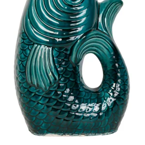 Côté Table Vase Poisson Mer Emeraude 24×16.5xh39.5cm Gres 10