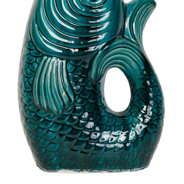 Côté Table Vase Poisson Mer Emeraude 24×16.5xh39.5cm Gres 4