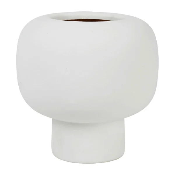 Côté Table Vase Maceio Blanc Casse D18.5xh18.5cm Gres 1