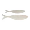 Côté Table Deco Poisson (lot De 2) Edoni Blanc En Papier Mache 22