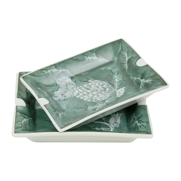 Côté Table Cendriers En Porcelaine Fleurs Vert – Qing 4