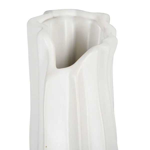 Côté Table Vase Blanc En Faience – Plisse 3