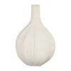 Côté Table Vase Rond Bouteille Blanc Cassé En Faience – Plisse 10