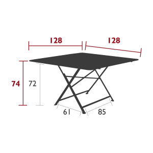 Fermob Table De Jardin Pliante Carrée En Acier Cerise 128x128cm – Cargo 9