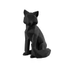 Pt’ Statue Origami Fox Polyrésine Large Mat Noir 11