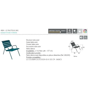 Fermob Fauteuil Bas D’extérieur Carbone – Monceau 9