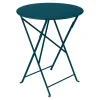 Fermob Table De Jardin Ronde Pliante En Acier Bleu Acapulco – Bistro 13