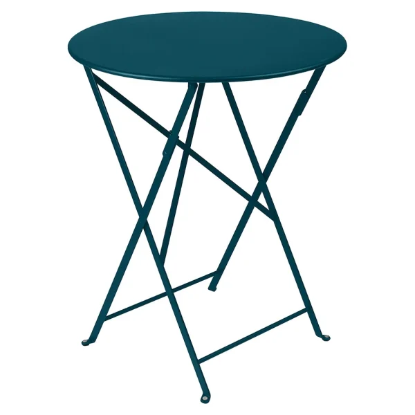 Fermob Table De Jardin Ronde Pliante En Acier Bleu Acapulco – Bistro 1