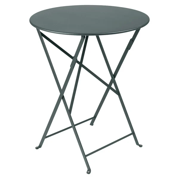 Fermob Table De Jardin Ronde Pliante En Acier Gris Orage – Bistro 1