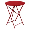 Fermob Table De Jardin Ronde Pliante En Acier Rouge Piment – Bistro 13