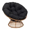 Home Déco Factory Fauteuil D’exterieur Papasan En Rotin Avec Coussin Noir – Cancun 13