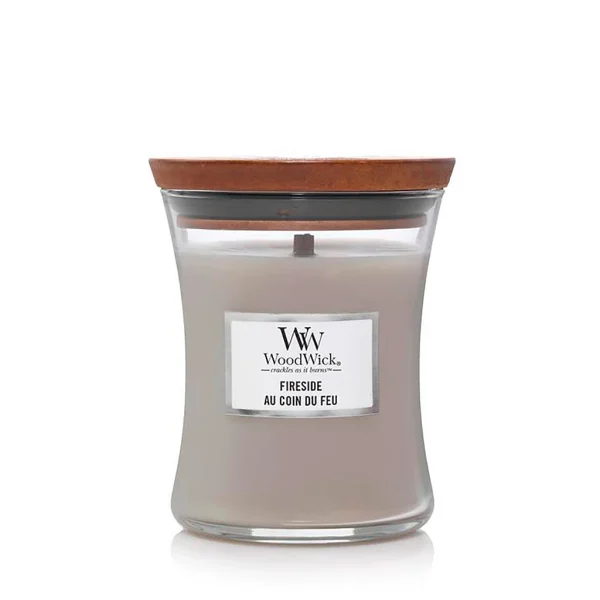 WoodWick Bougie Parfumée – Coin Du Feu Moyenne Jarre 1