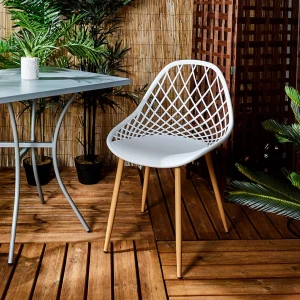 Home Déco Factory Chaise De Jardin En Plastique Blanc – Malaga 18