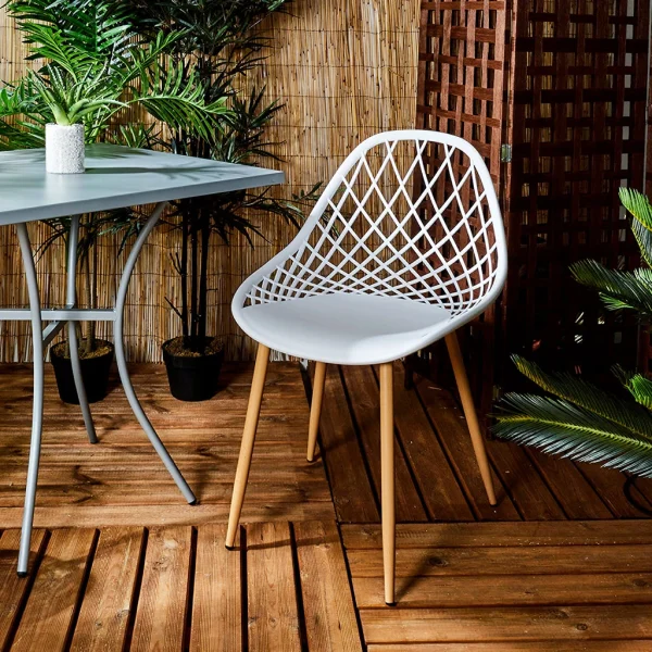 Home Déco Factory Chaise De Jardin En Plastique Blanc – Malaga 7