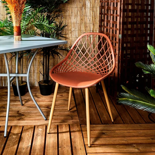 Home Déco Factory Chaise De Jardin En Plastique Terracotta – Malaga 7