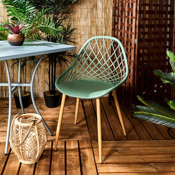 Home Déco Factory Chaise De Jardin En Plastique Vert – Malaga 7