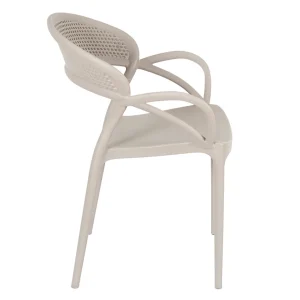 Home Déco Factory Chaise Exterieur Taupe En Plastique Sacha Empilable 12