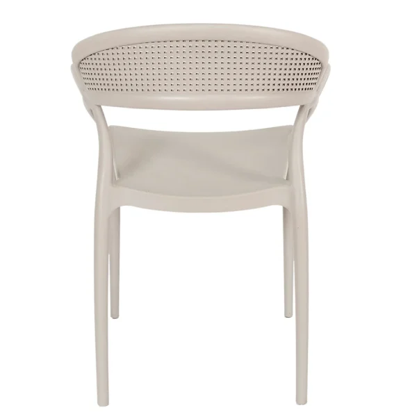 Home Déco Factory Chaise Exterieur Taupe En Plastique Sacha Empilable 5