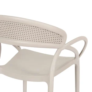 Home Déco Factory Chaise Exterieur Taupe En Plastique Sacha Empilable 16