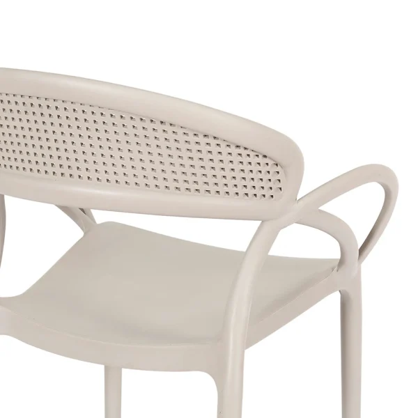 Home Déco Factory Chaise Exterieur Taupe En Plastique Sacha Empilable 6