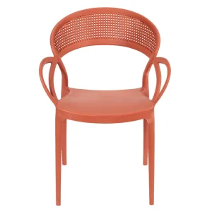 Home Déco Factory Chaise Exterieur Terracotta En Plastique Sacha Empilable 10