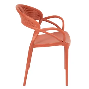 Home Déco Factory Chaise Exterieur Terracotta En Plastique Sacha Empilable 12