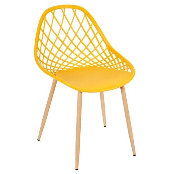 Home Déco Factory Chaise De Jardin En Plastique Jaune – Malaga 1