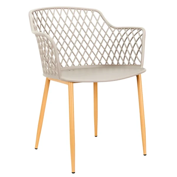 Home Déco Factory Fauteuil De Jardin Gris Taupe En Plastique Malaga 1