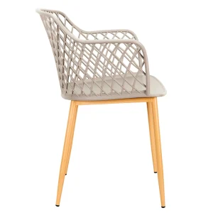 Home Déco Factory Fauteuil De Jardin Gris Taupe En Plastique Malaga 12