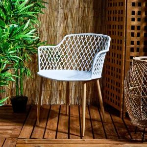 Home Déco Factory Fauteuil De Jardin Blanc En Plastique Malaga 18