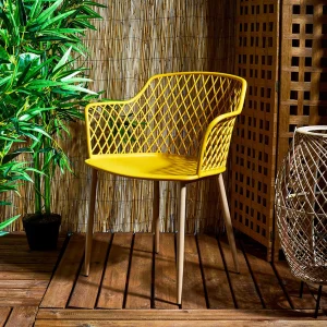 Home Déco Factory Fauteuil De Jardin Jaune En Plastique Malaga 18