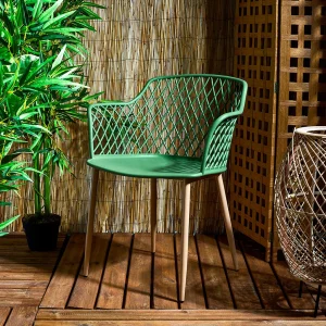 Home Déco Factory Fauteuil De Jardin Vert En Plastique Malaga 18