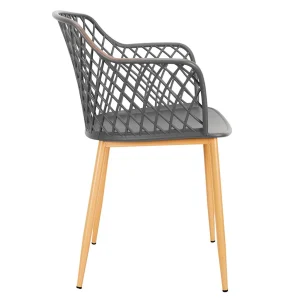 Home Déco Factory Fauteuil De Jardin Gris En Plastique Malaga 12