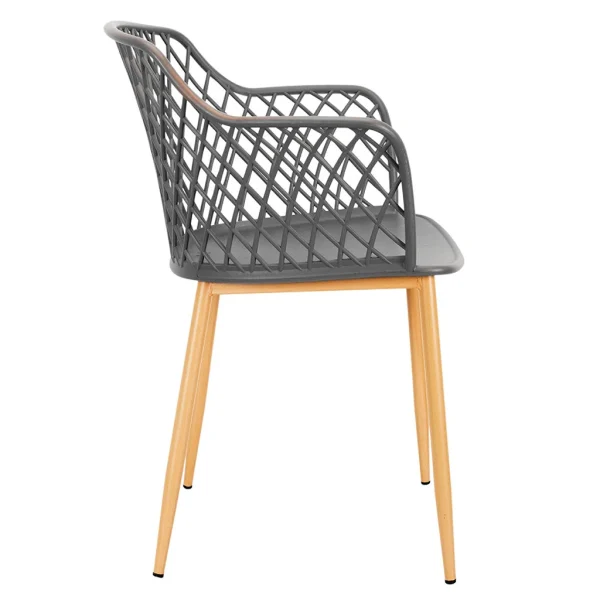 Home Déco Factory Fauteuil De Jardin Gris En Plastique Malaga 4