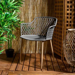 Home Déco Factory Fauteuil De Jardin Gris En Plastique Malaga 18