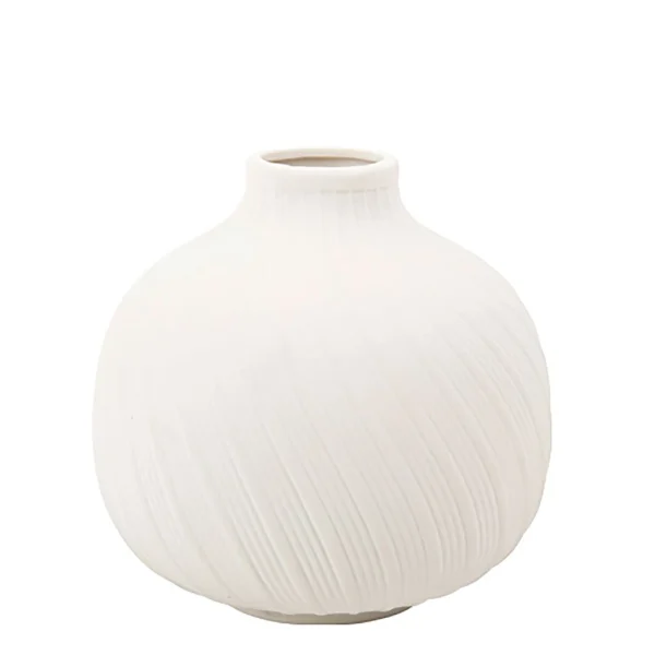 Arty Fêtes Vase Gustave Porcelaine Rainurée Blanc Matte 1