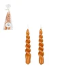 Mica Décorations Set De 2 Bougies Twist Marron Brillant-d2.2xh15cm 8