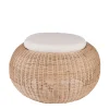 Mica Décorations Pouf En Rotin Avec Coussin Blanc D84cm – Bolsena 20