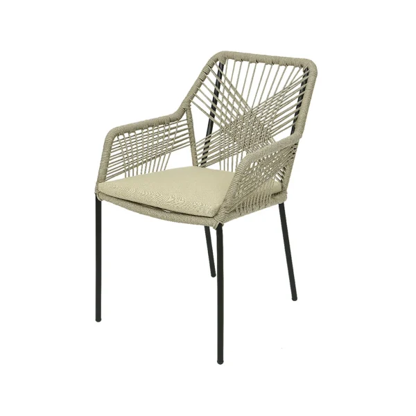 Kaemingk Chaise De Jardin Empilable En Résine Tressée Beige – Seville 1