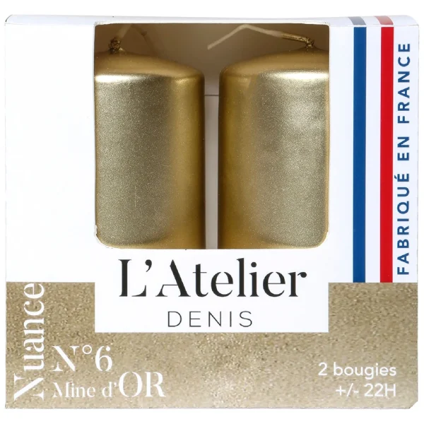 Atelier Denis Boite De 2 Bougies Cylindriques – Or 1