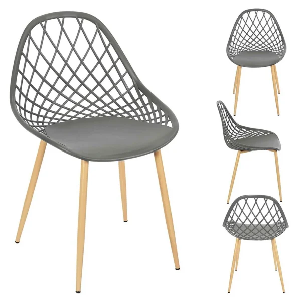 Home Déco Factory Chaise De Jardin En Plastique Grise – Malaga 3