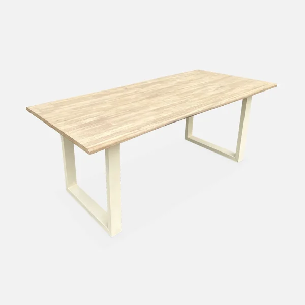 Alice’s Garden Table De Jardin En Acacia Brossé Et Acier Beige L180cm – Salta 1